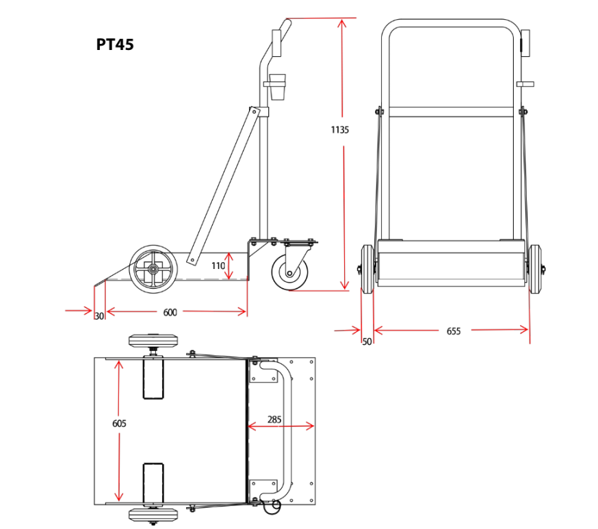 pt45 dimensions